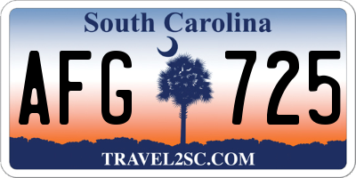 SC license plate AFG725
