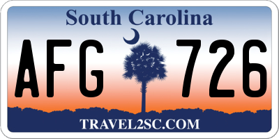 SC license plate AFG726