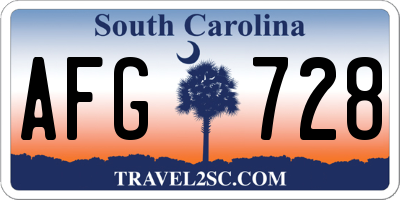 SC license plate AFG728