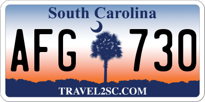 SC license plate AFG730