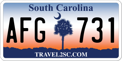 SC license plate AFG731