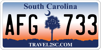 SC license plate AFG733