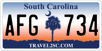 SC license plate AFG734