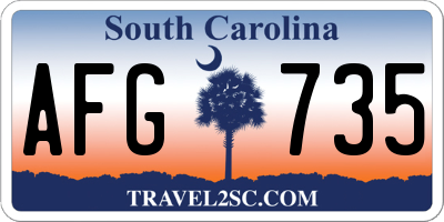 SC license plate AFG735