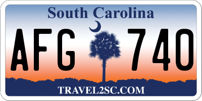 SC license plate AFG740