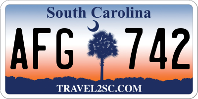 SC license plate AFG742