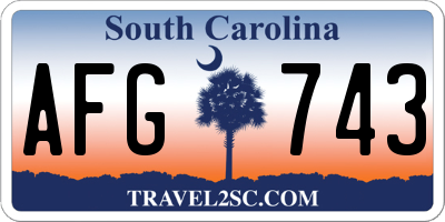 SC license plate AFG743
