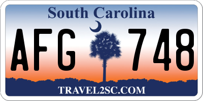 SC license plate AFG748