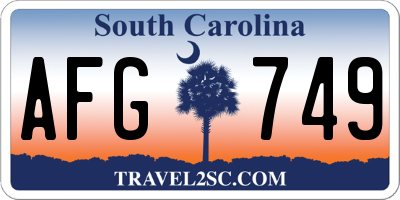 SC license plate AFG749