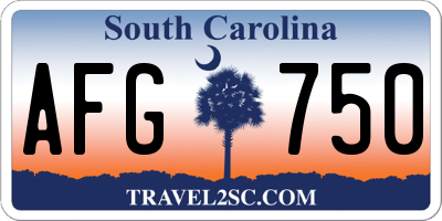 SC license plate AFG750