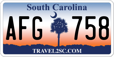 SC license plate AFG758
