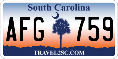 SC license plate AFG759