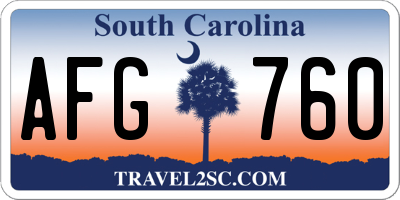 SC license plate AFG760