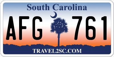 SC license plate AFG761
