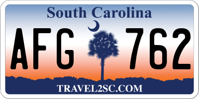 SC license plate AFG762