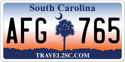 SC license plate AFG765