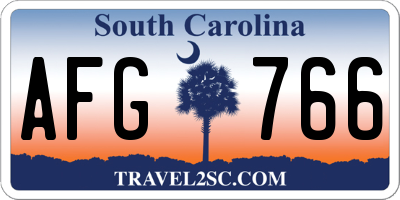 SC license plate AFG766