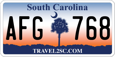 SC license plate AFG768