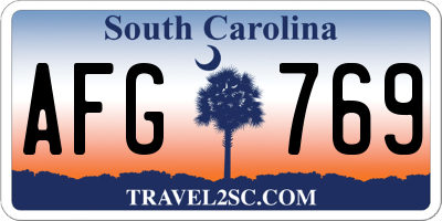 SC license plate AFG769