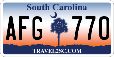 SC license plate AFG770