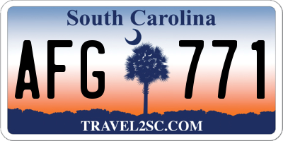 SC license plate AFG771