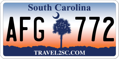 SC license plate AFG772