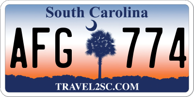 SC license plate AFG774