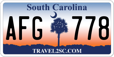 SC license plate AFG778