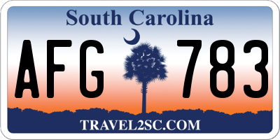 SC license plate AFG783