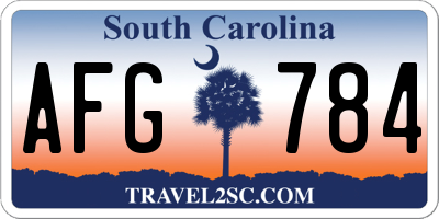 SC license plate AFG784