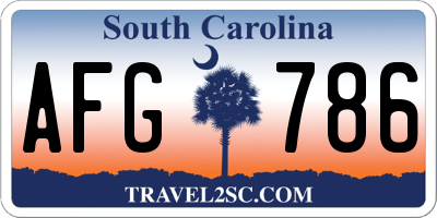 SC license plate AFG786