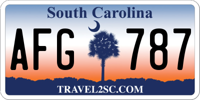 SC license plate AFG787