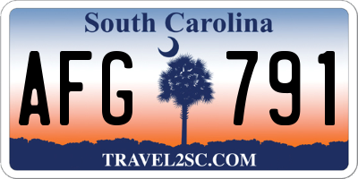 SC license plate AFG791