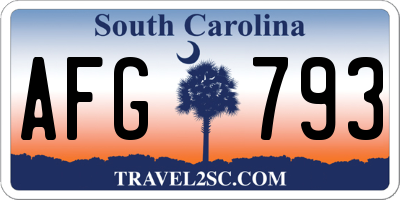 SC license plate AFG793