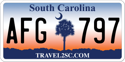 SC license plate AFG797