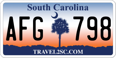 SC license plate AFG798