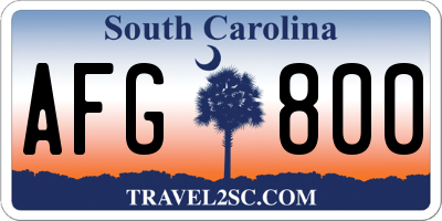SC license plate AFG800