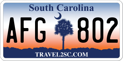 SC license plate AFG802