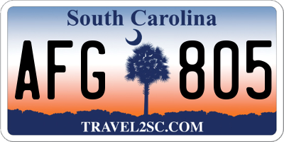 SC license plate AFG805