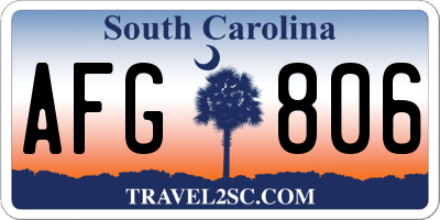 SC license plate AFG806