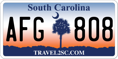 SC license plate AFG808