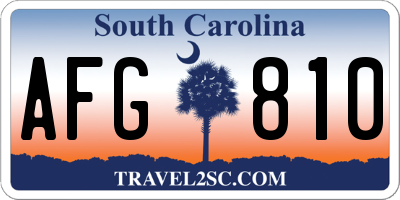 SC license plate AFG810
