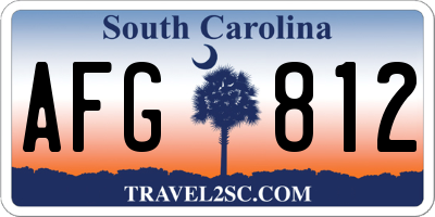 SC license plate AFG812