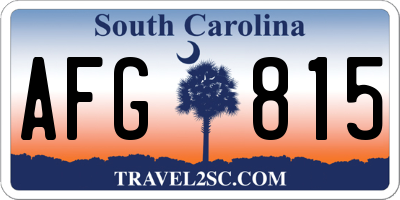 SC license plate AFG815