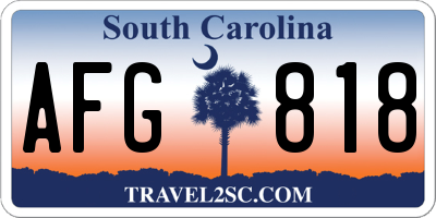 SC license plate AFG818