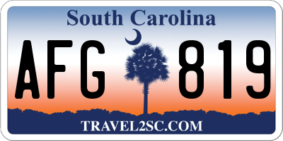 SC license plate AFG819
