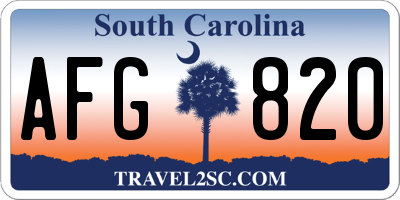 SC license plate AFG820