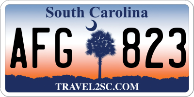 SC license plate AFG823