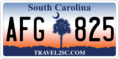 SC license plate AFG825