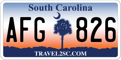SC license plate AFG826